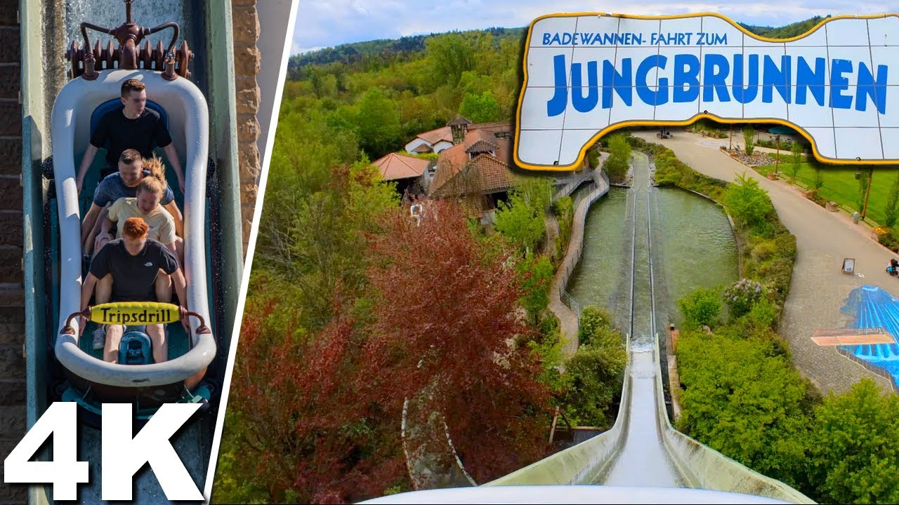 Badewannen Fahrt zum Jungbrunnen [On-Ride with Queue 4K POV] - Erlebnispark Tripsdrill