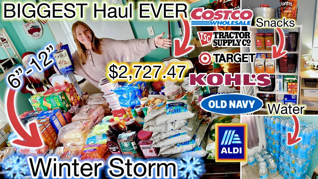 BIGGEST Grocery Haul EVER!! $2,727.47 🌨️Snow STORM Stock Up! | LARGE Family Grocery Haul 