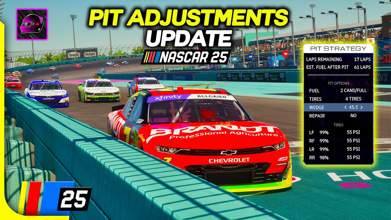 Изменения в пит-стопах и обновление рейтингов водителей NASCAR 25!