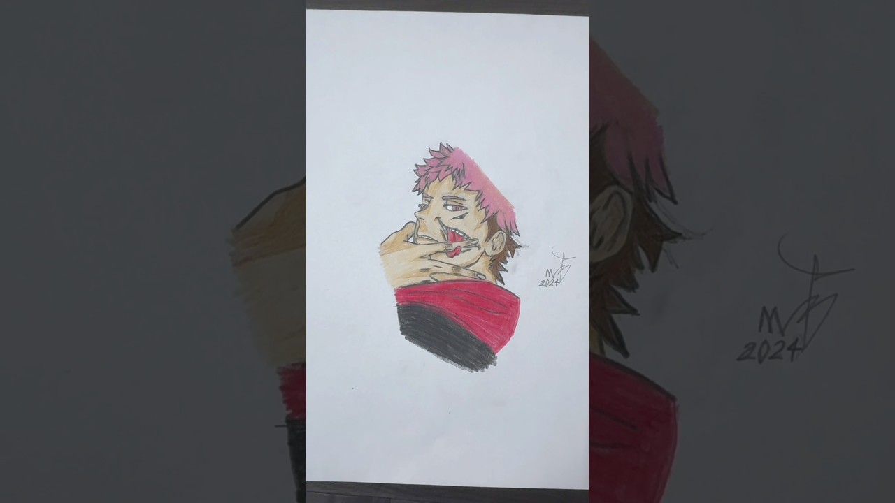 Juiusu kaisen( drawing Sukuna) #art #drawing #shorts #enemy