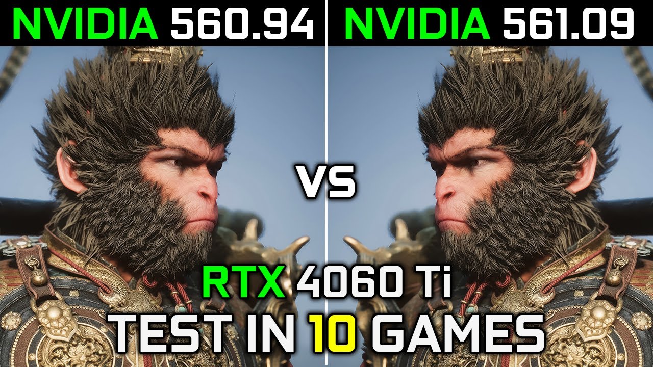 Nvidia Drivers (560.94 vs 561.09) RTX 4060 Ti Test in 10 Games 2024