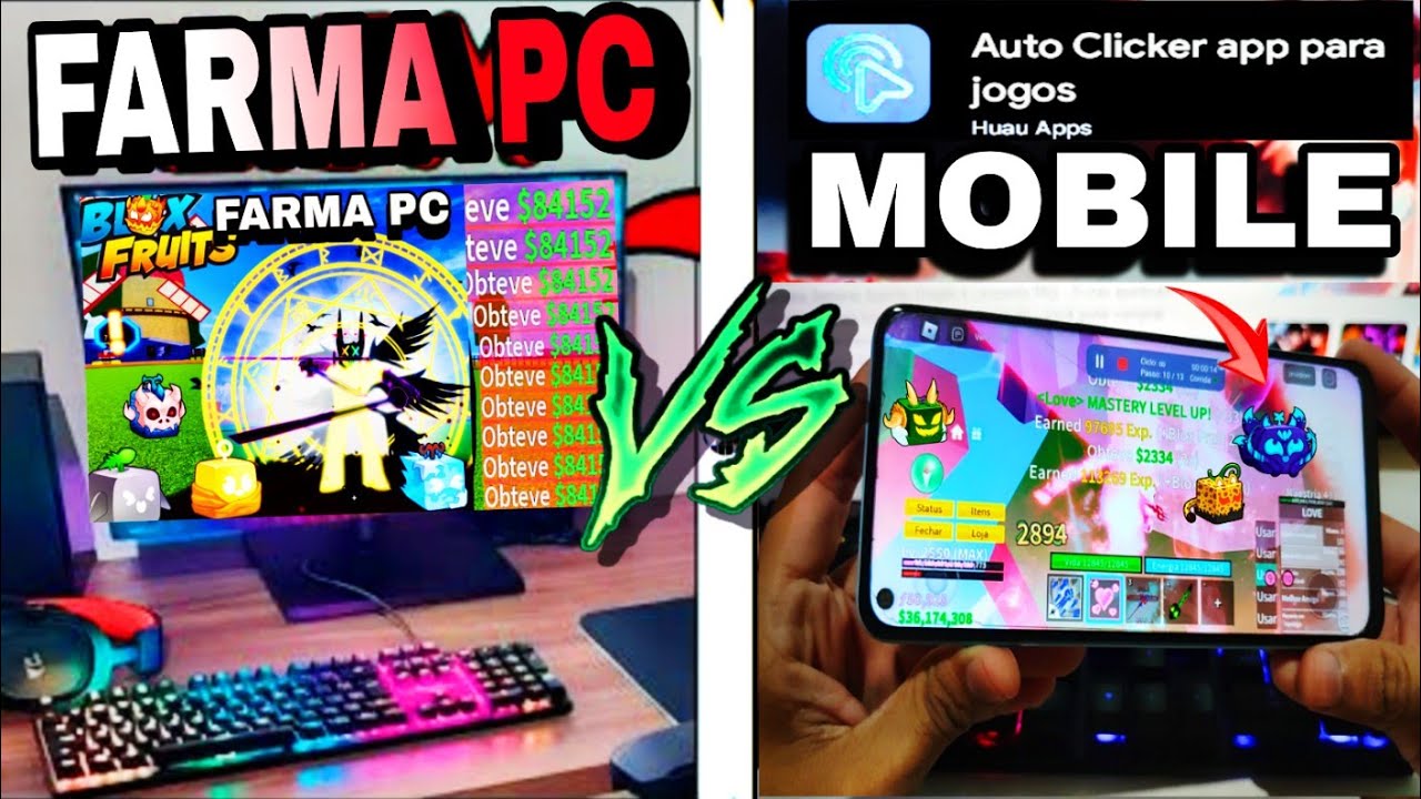 COMO FARMA MUITO R&Aacute;PIDO AFK NO MOBILE E PC NO BLOX FRUITS