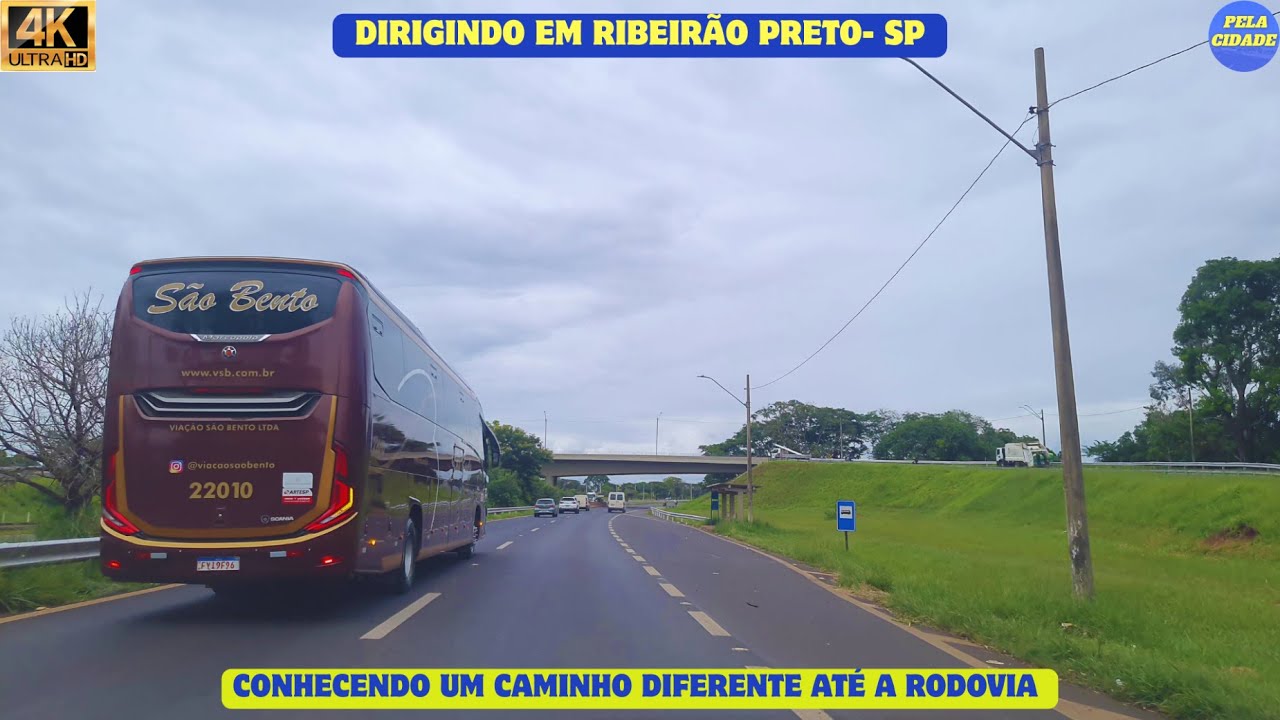 Estação Ferroviária até a rodovia Cândido Portinari - via Quintino - Ribeirão Preto -16/1/26 -【4K】