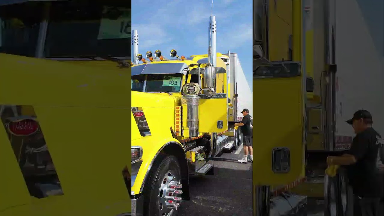 Many great looking trucks at 75 Chrome Shop.peterbilt #kw #bigrig #largecar #chickenlightsandchrome