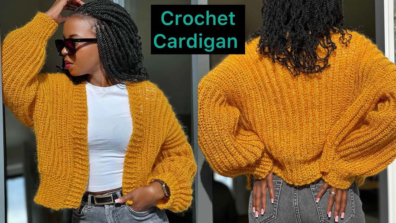 Crochet Light Ribbed Cardigan   XS-XXXL / Durable Mohair