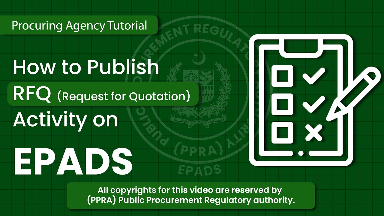How to Publish  RFQ (Request for Quotation) On Epads 2.0