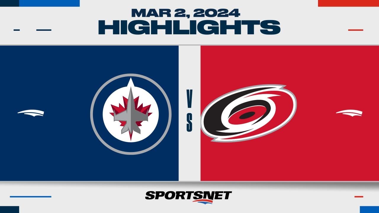 NHL Highlights | Jets vs. Hurricanes - March 2, 2024