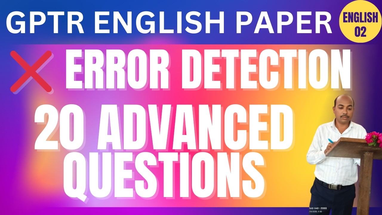 GPTR 2026 | Error Detection – 20 Advanced Questions with Tricks | Advanced Error Detection Practice