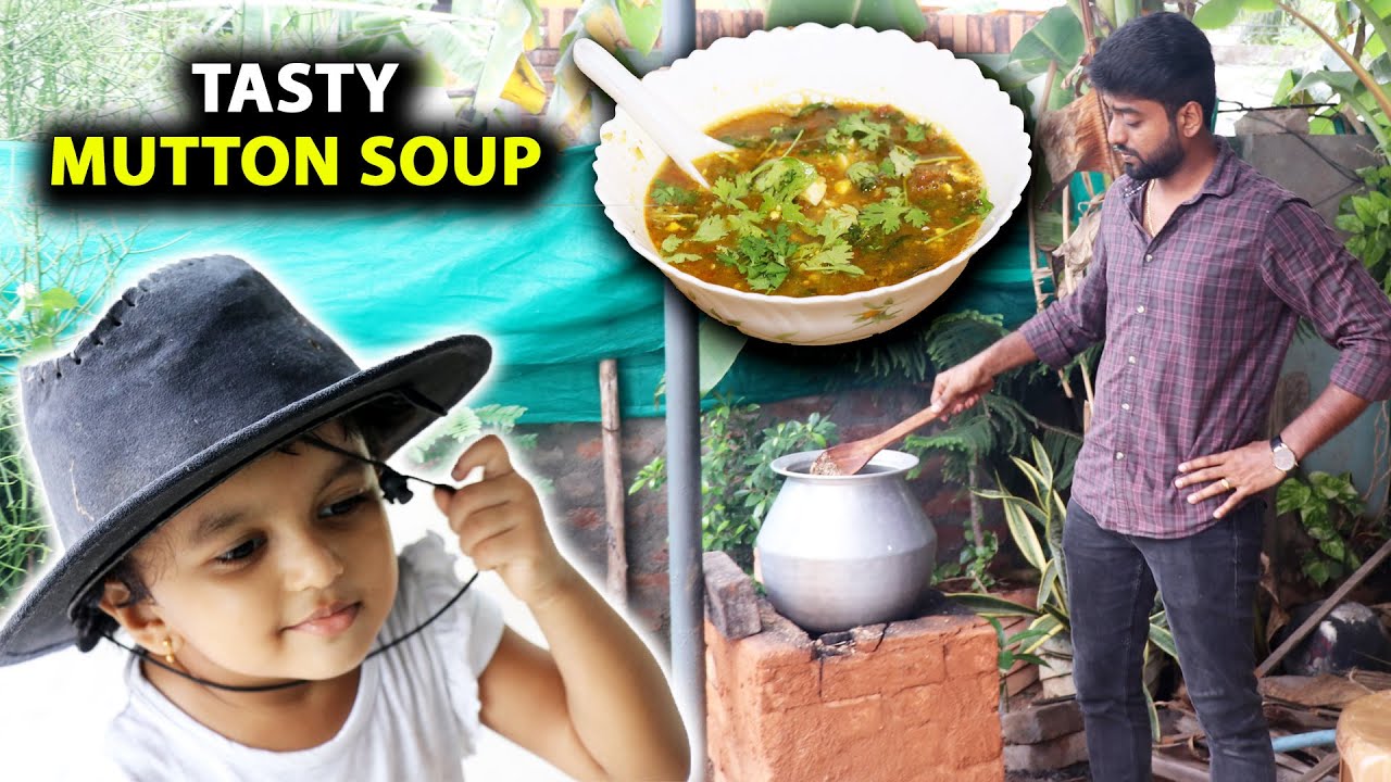 TASTY MUTTON SOUP in ROCKET STOVE !!