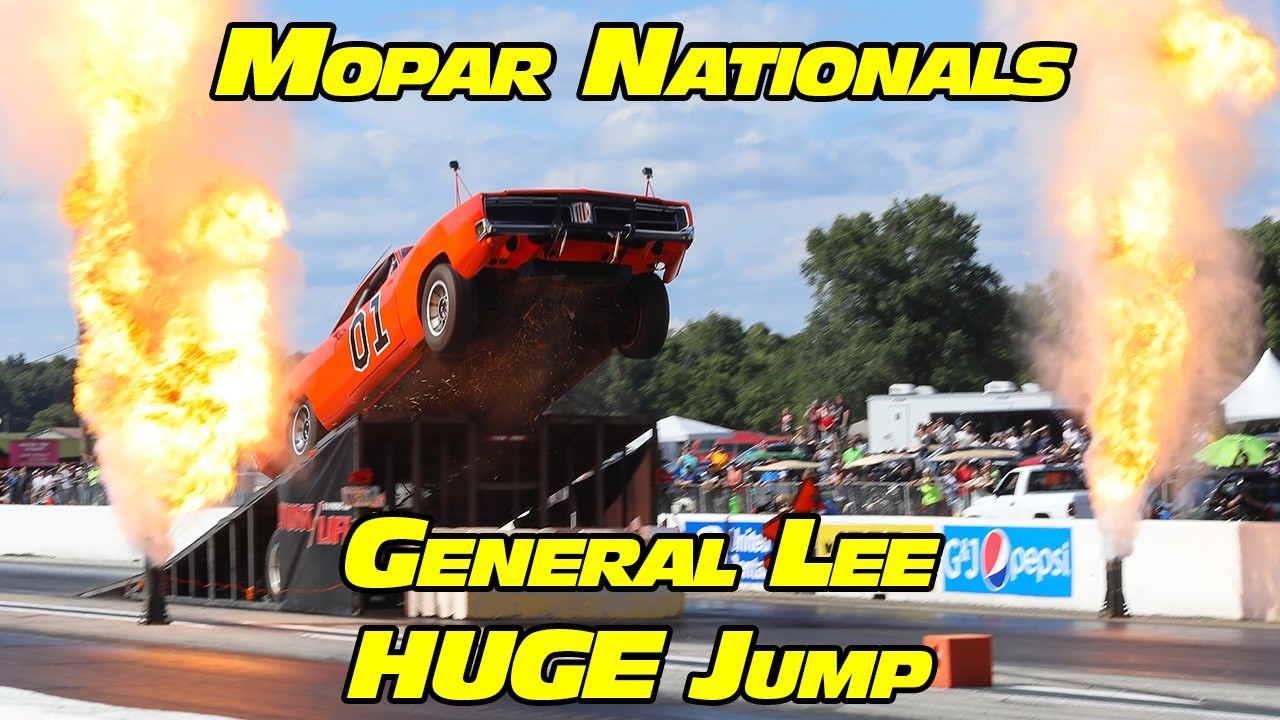 General Lee Dodge Charger HUGE Jump During the Mopar Nationals at National Trail Raceway 2024