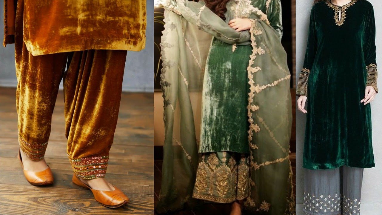 Velvet Suit for winter 💜🧡|| winter suits || Stylish winter velvet suits #punjabisuits #velvet
