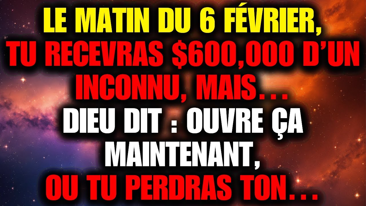 11:11🤑 DIEU DIT : TU RECEVRAS 600 000 $ D’UN INCONNU, MAIS…