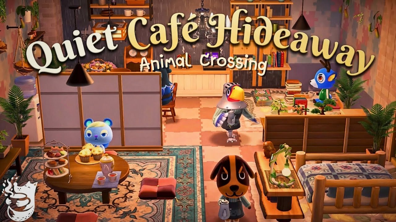 Welcome to the Quiet Café Hideaway ☕🌧️｜Rainy + Relaxing Lo-Fi Music｜ACNH BGM & Night Ambience