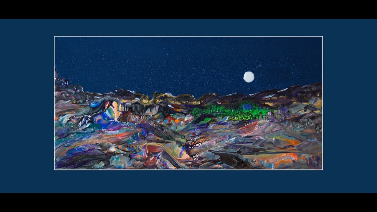 #8535 Moon Scape Using Up Prizm Pour Leftovers Contemporary Art Fluid Acrylics1.27.2022intuitive art