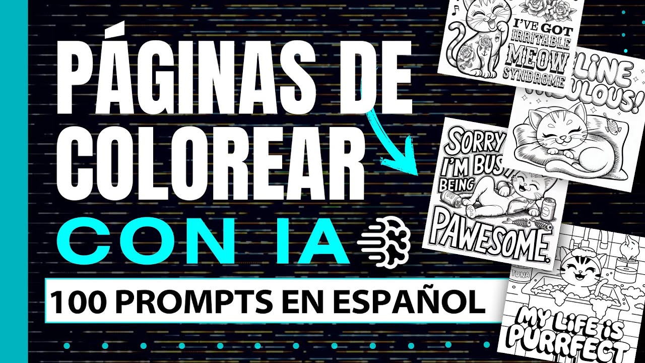 Crea diseños para libros de colorear con AI y 100 Prompts en Español - Tutorial Ideogram