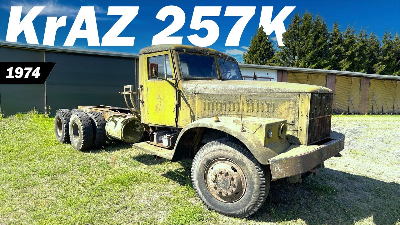 Old Soviet Military Truck START & DRIVE -  KrAZ 257K (1974)