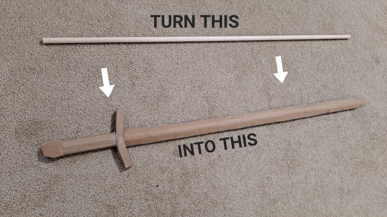 How To Make A Cross Hilt One Handed Sword From Cardboard