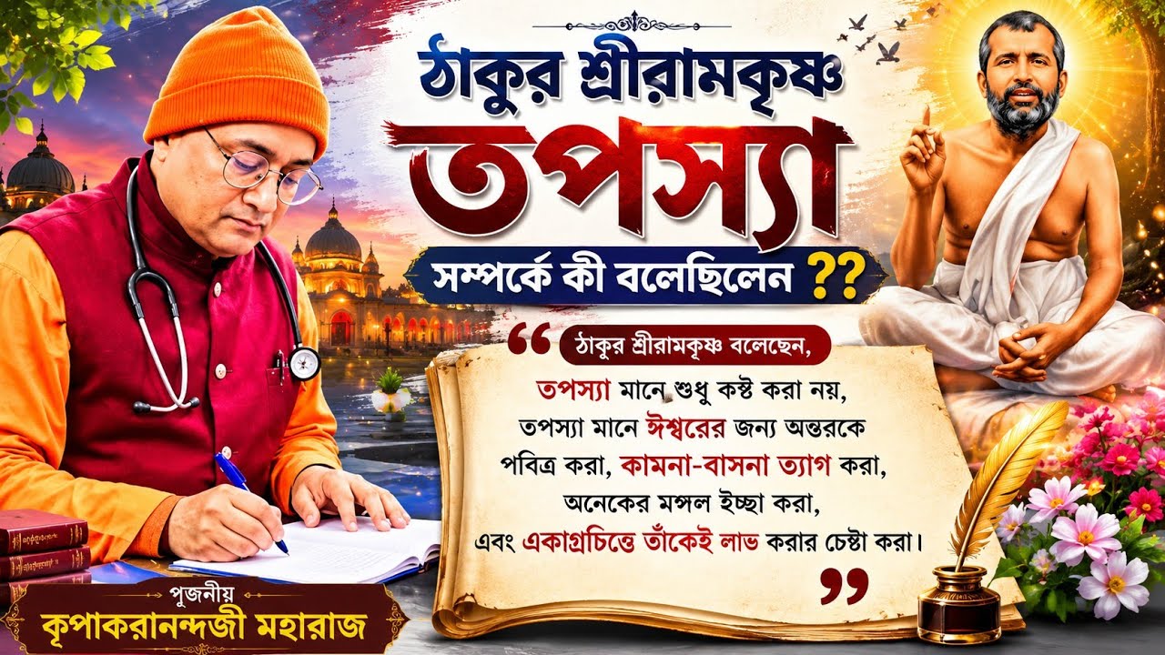 ঠাকুর তপস্যা সম্পর্কে কি বলেছিলেন?? পরম পূজনীয় কৃপাকরানন্দজী মহারাজ 