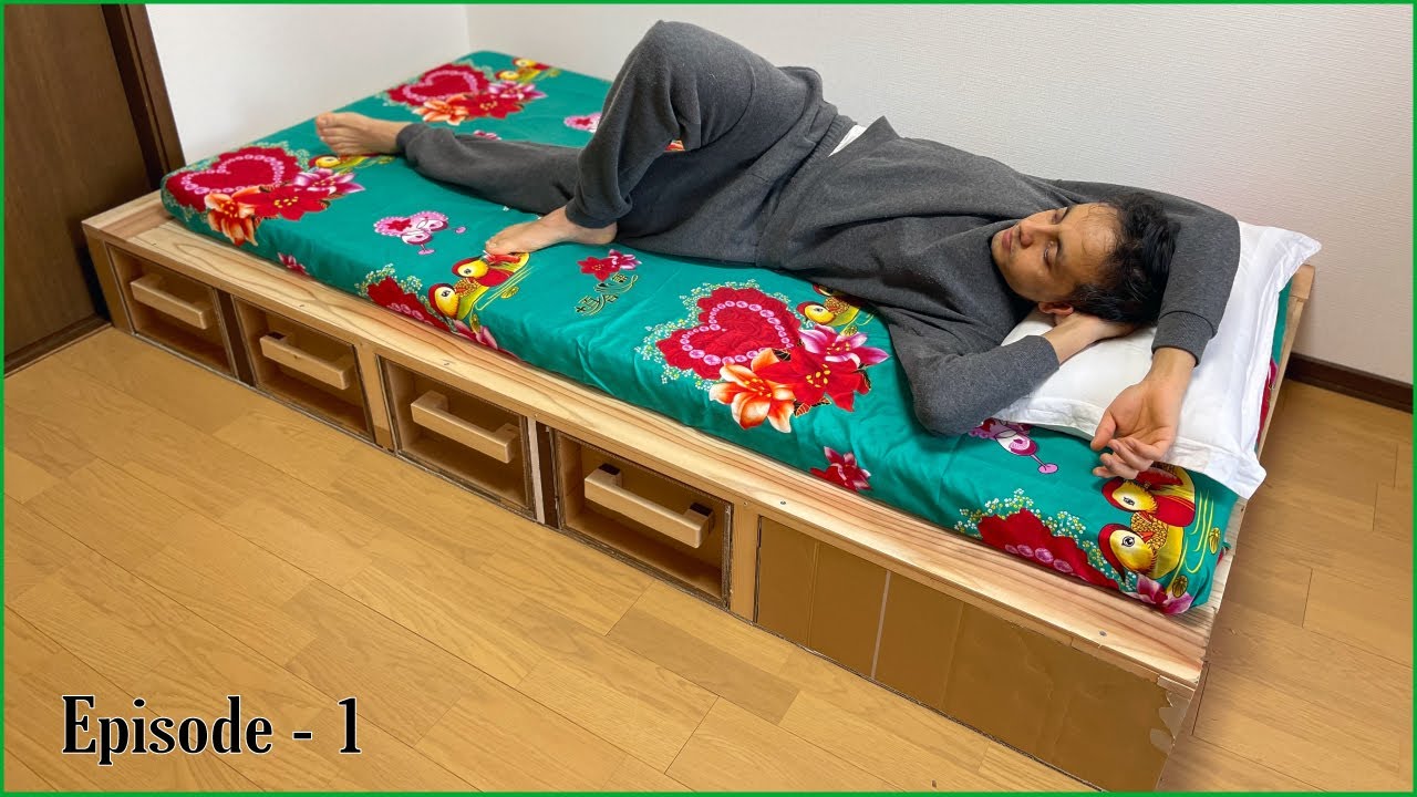 How to make Bed || Bed with massive drawer || Cardboard bed