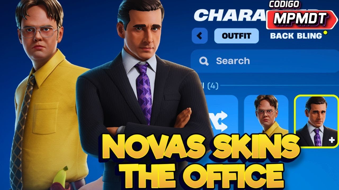 NOVAS SKINS DE THE OFFICE NO FORTNITE - LOJA FORTNITE THE OFFICE 23/01/26 - CÓD. MPMDT