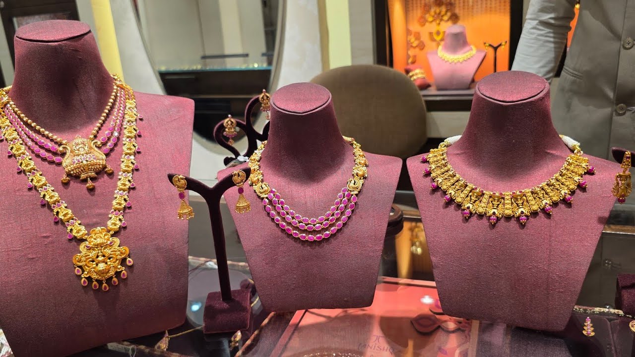 Tanishq Agalyam Collection |Ruby Necklace 2 in 1 Haram Rings Bangles | Aadi New Launch Pudumai penn