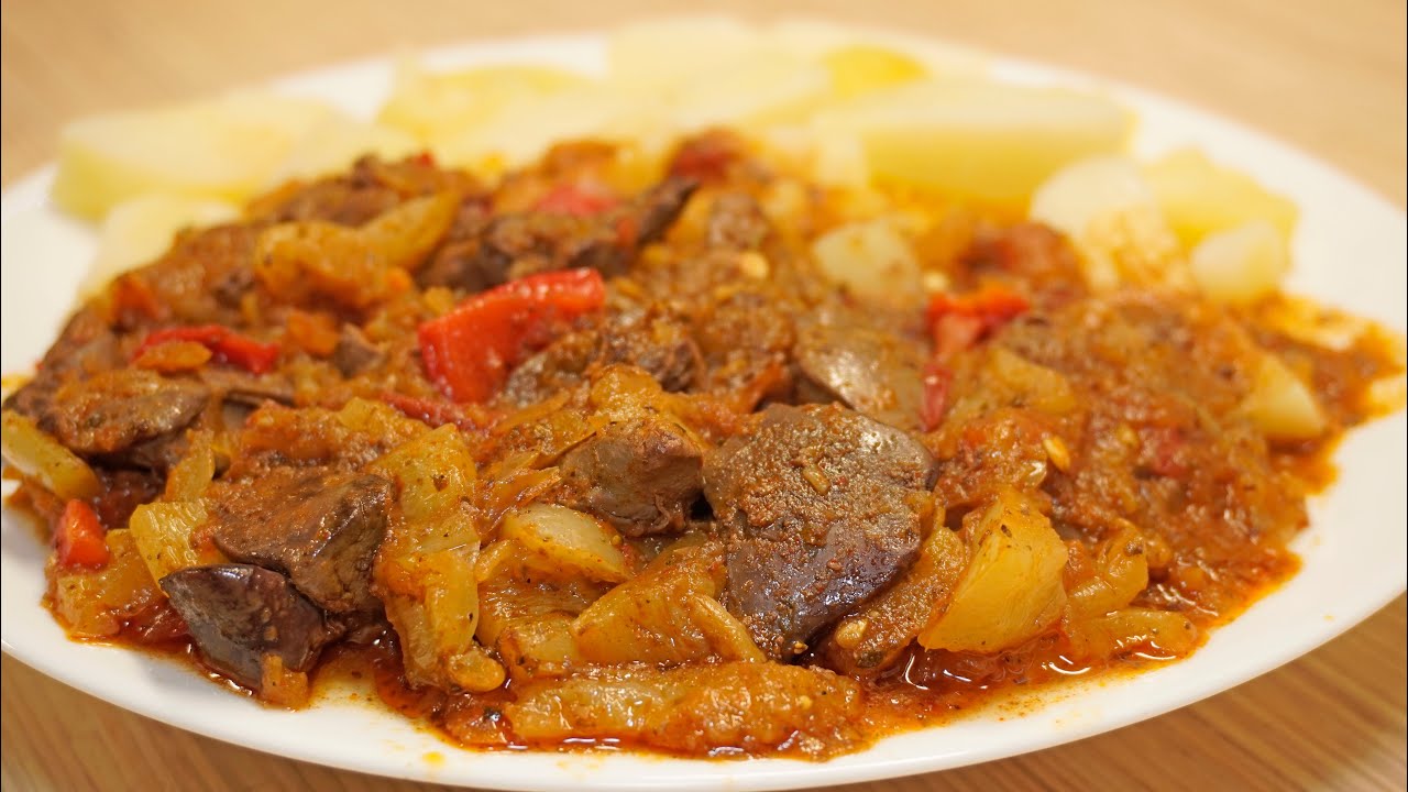 Csirkemáj lecsósan