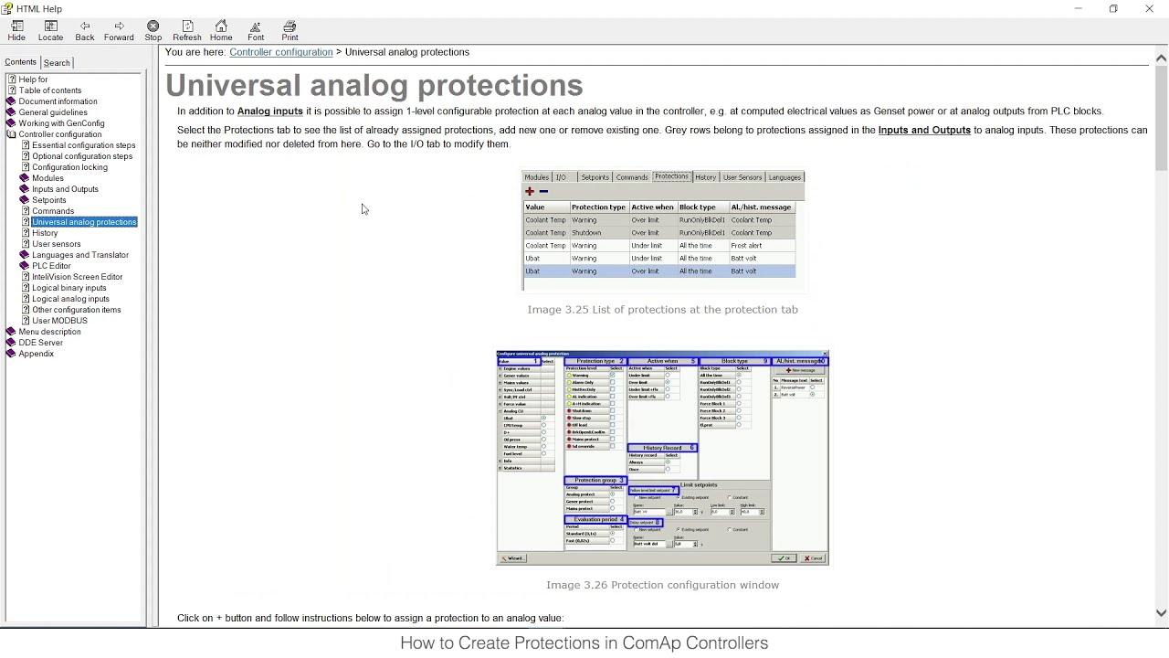 How to create custom protections in ComAp Inteligen/Intelisys/InteliMains NT controller.