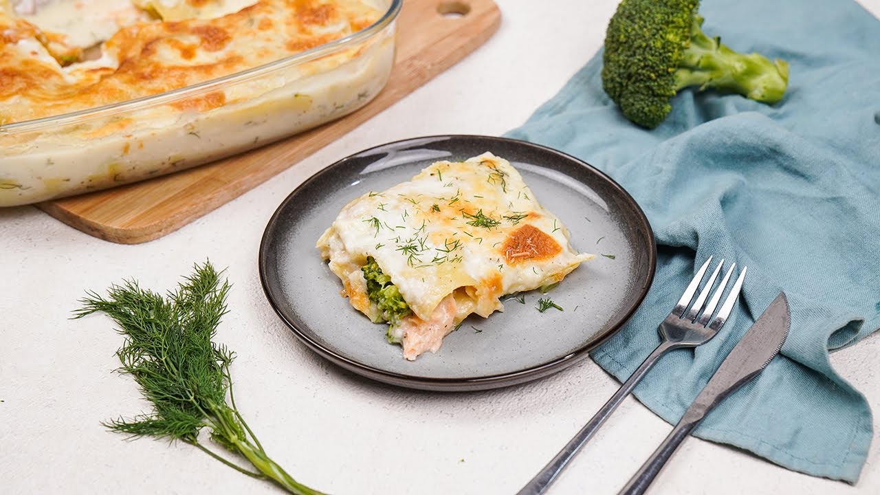 Lachs-Brokkoli-Lasagne