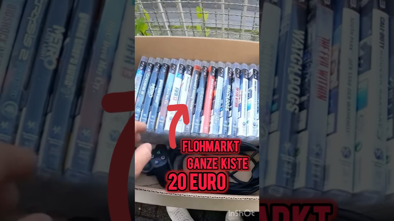 Ganze Kiste Videospiele 20&euro; auf dem Flohmarkt #flohmarkt #playstation #reseller #retrogaming #deals