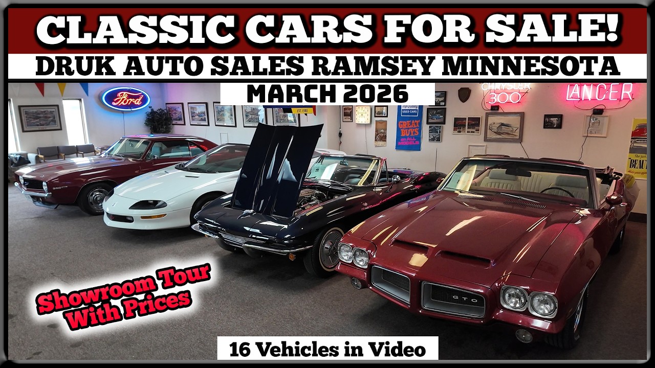 КЛАССИЧЕСКИЕ АВТОМОБИЛИ НА ПРОДАЖУ!! ОСМОТР АВТОСАЛОНА - Druk Auto Sales, Рамси, Миннесота, март ...