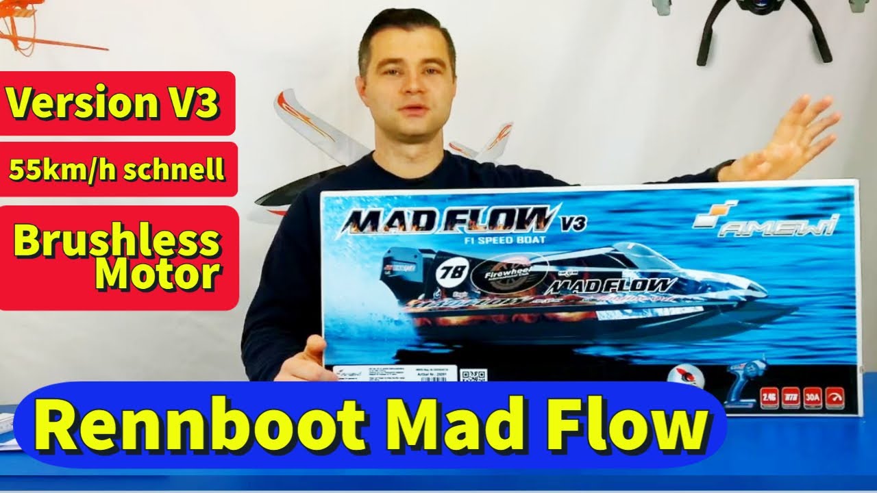 55km/h Rennboot Mad Flow V3 F1 Boot AMEWI 26091