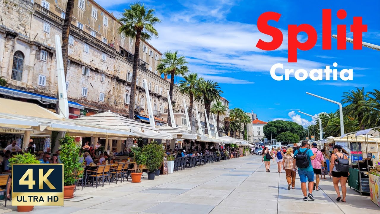 Split Croatia 🇭🇷 4K Riva Promenade Walking Tour 2022