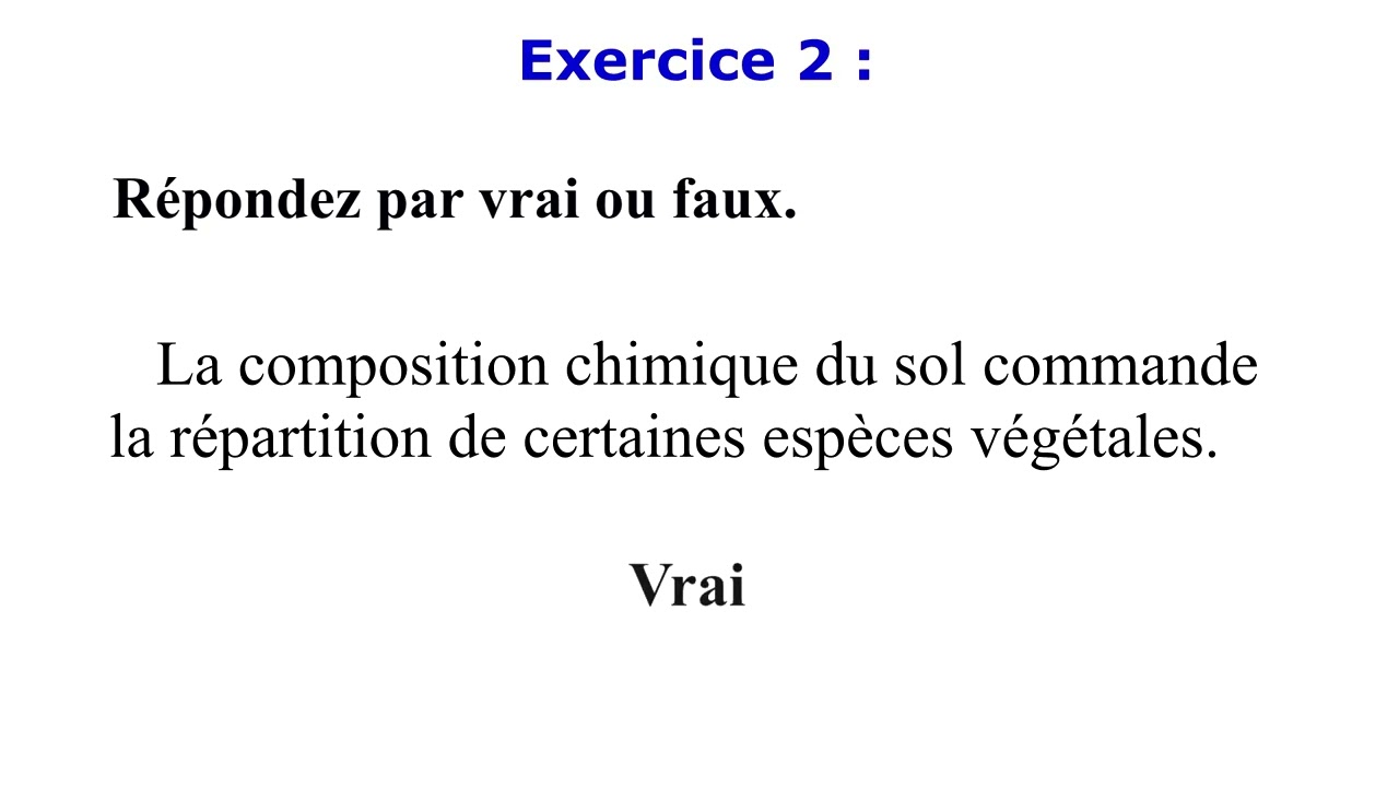 Exercices les facteurs édaphiques Tc