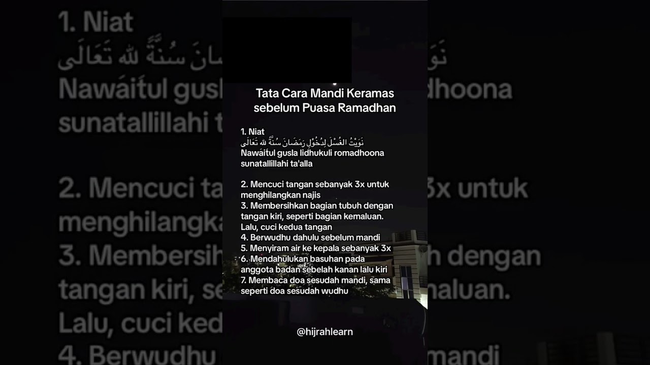 Tata Cara Mandi besar atau wajib sebelum puasa Ramadhan #foryou #waliallah #viral #ramadan #4kstatus