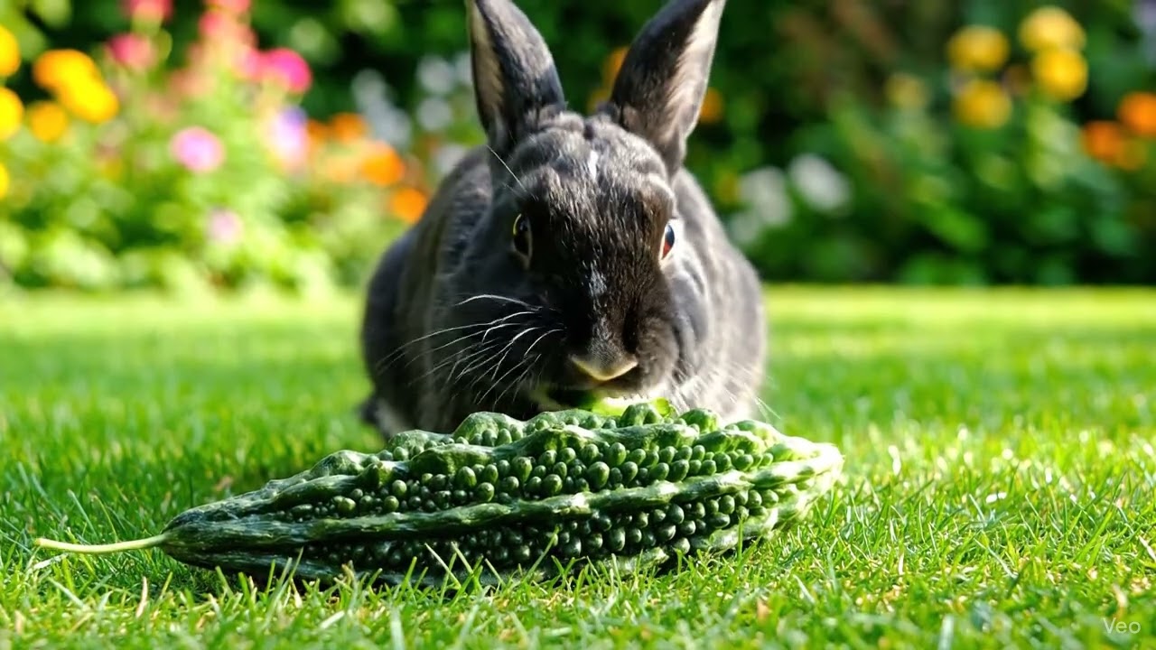 Rabbit Eats Bitter Gourd Video
