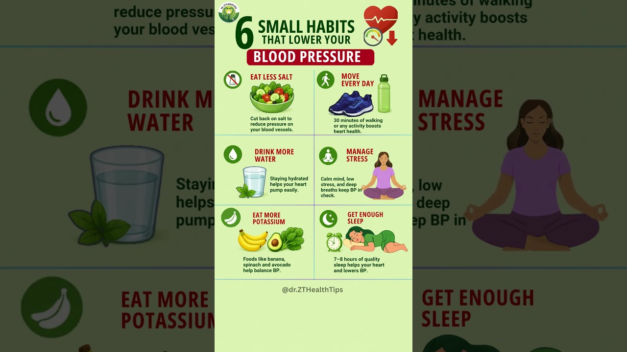 6 Small Daily Habits That Naturally Lower Blood Pressure | Dr. ZT's Health Tips