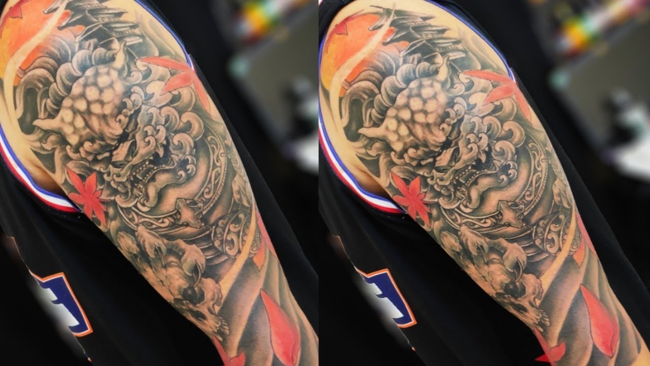 Foo Dog Tattoo | Black and Grey | Tattoo Time Lapse