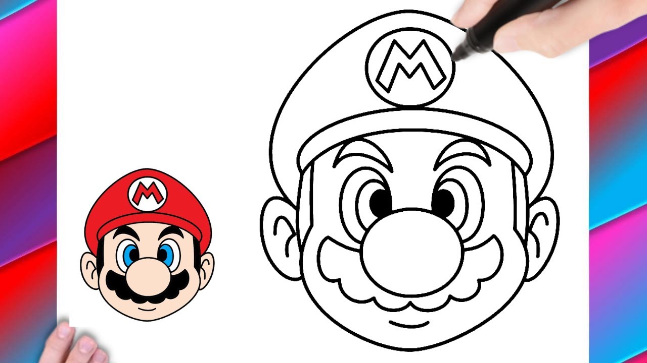 🔴Como desenhar O rosto do MÁRIO (SUPER MÁRIO) - fácil e rápido!!