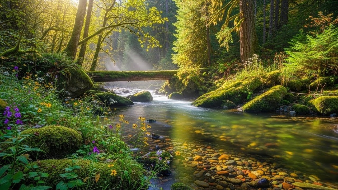 Forest River Ambience 🌿🌊 Soothing Water and Nature Sounds for Deep Sleep 