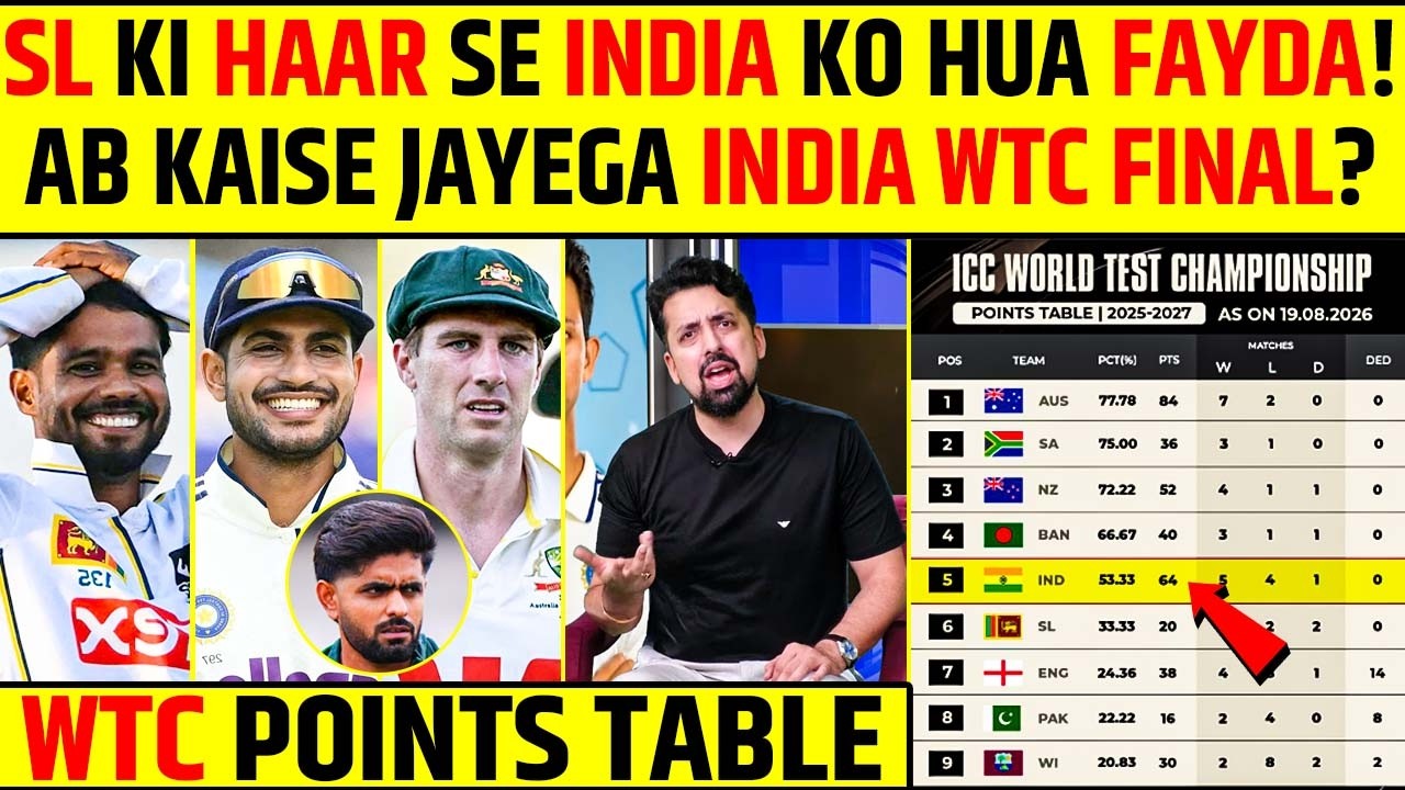 SRI LANKA KI HAAR SE INDIA KO HUA FAYDA! AB KAISE JAYEGA INDIA WTC FINAL? | WTC POINTS TABLE #india