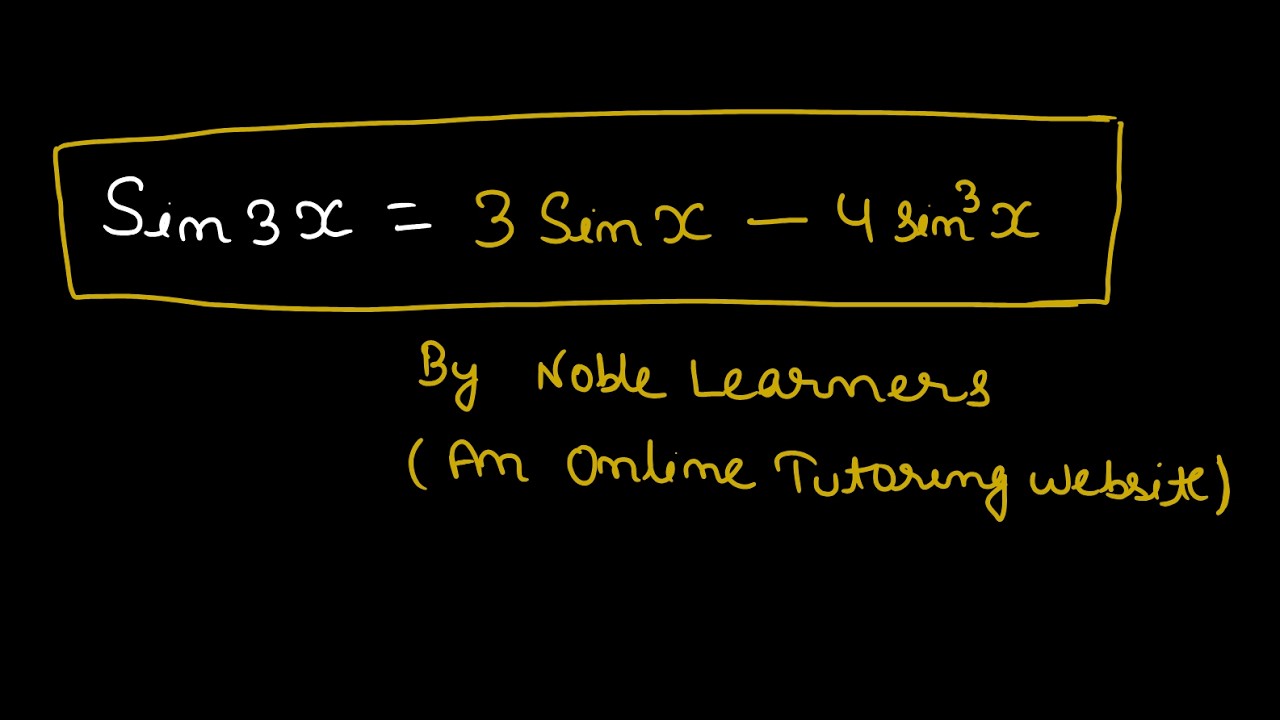 Prove sin3x=3sinx-4sin^3x||Online Tutoring for USA from India||Math Tutor: Pre Calculus, Algebra 2.