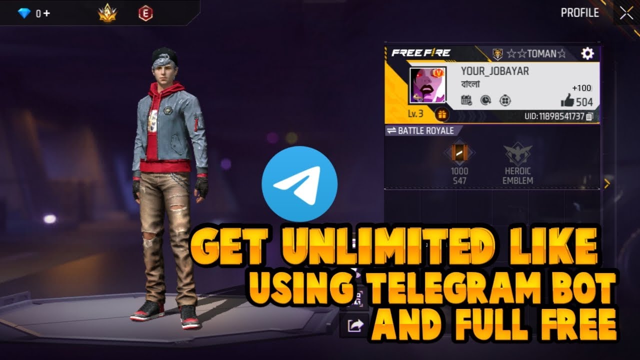 Get Unlimited Like In Free Fire Using Telegram Bot | Free Fire 100 Like Trick 2025