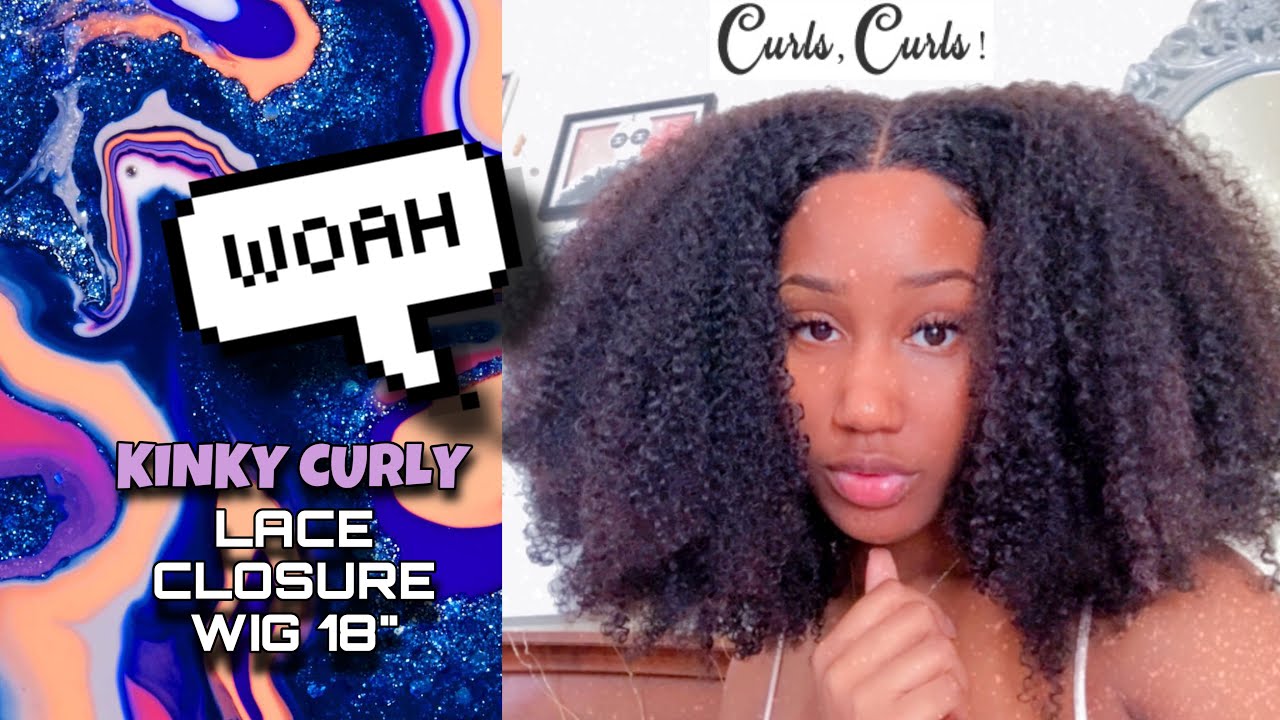 curlscurls.com | SUPER EASY INSTALL - KINKY CURLY 3C/4A LACE CLOSURE WIG! ✨