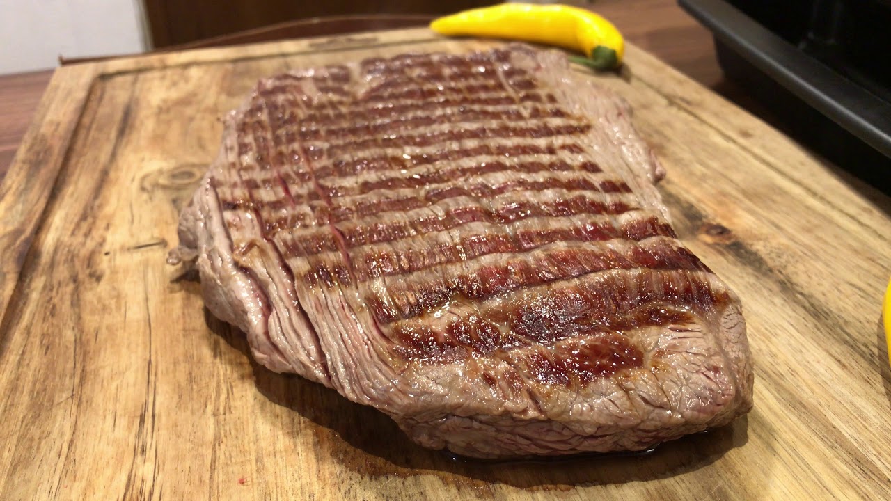 Flanksteak von der Simmentaler Färse im Tefal OptiGrill