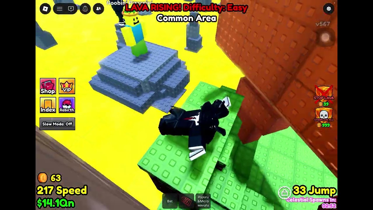 Playing escape lava for brainrots and knockout