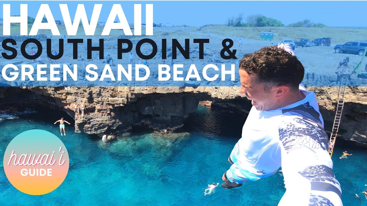 CLIFF JUMPING Hawaii CRAZYYY!! Big Island | South Point + Green Sand Beach