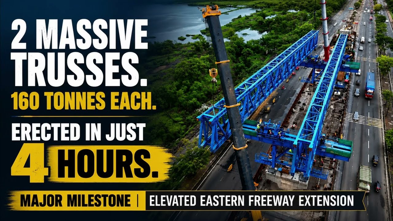 4 hours. Two massive trusses. One major step forward for Mumbai's next high-speed road corridor.