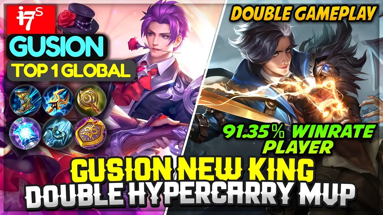 Gusion New King, Double Hypercarry MVP Gameplay [ Top 1 Global Gusion ] i7̶ˢ Gusion - Mobile Legends