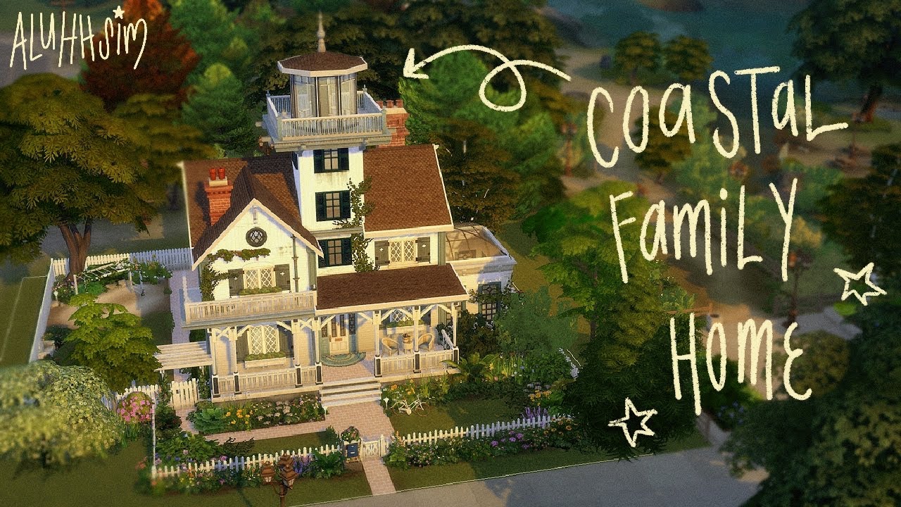 build a realistic coastal home for single mom for my save!⚓🐚🌷the sims 4: speed build with commentary