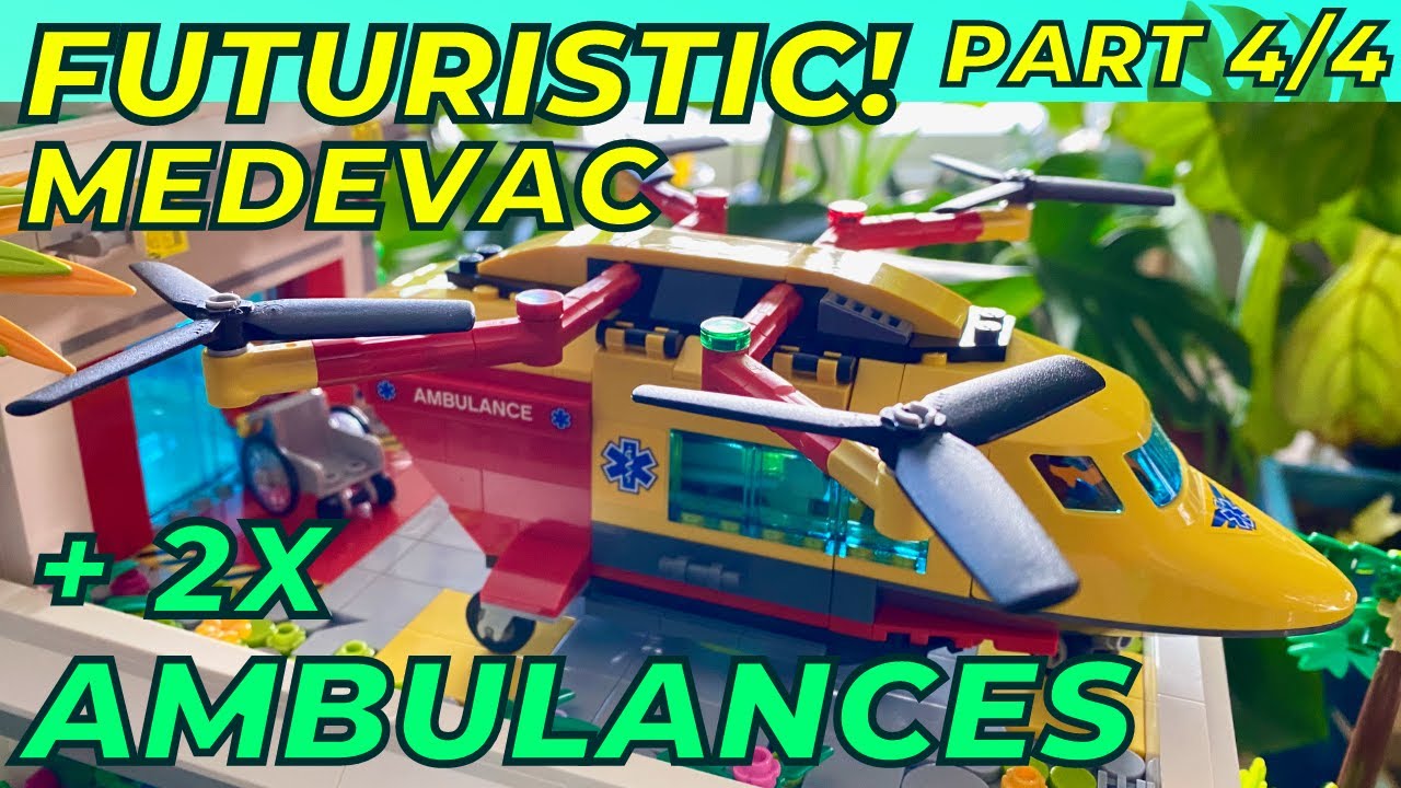 Lego City Ambulances AND Medevac eVTOL (🚫 Helicopter) MOCs: Hospital: Part 4
